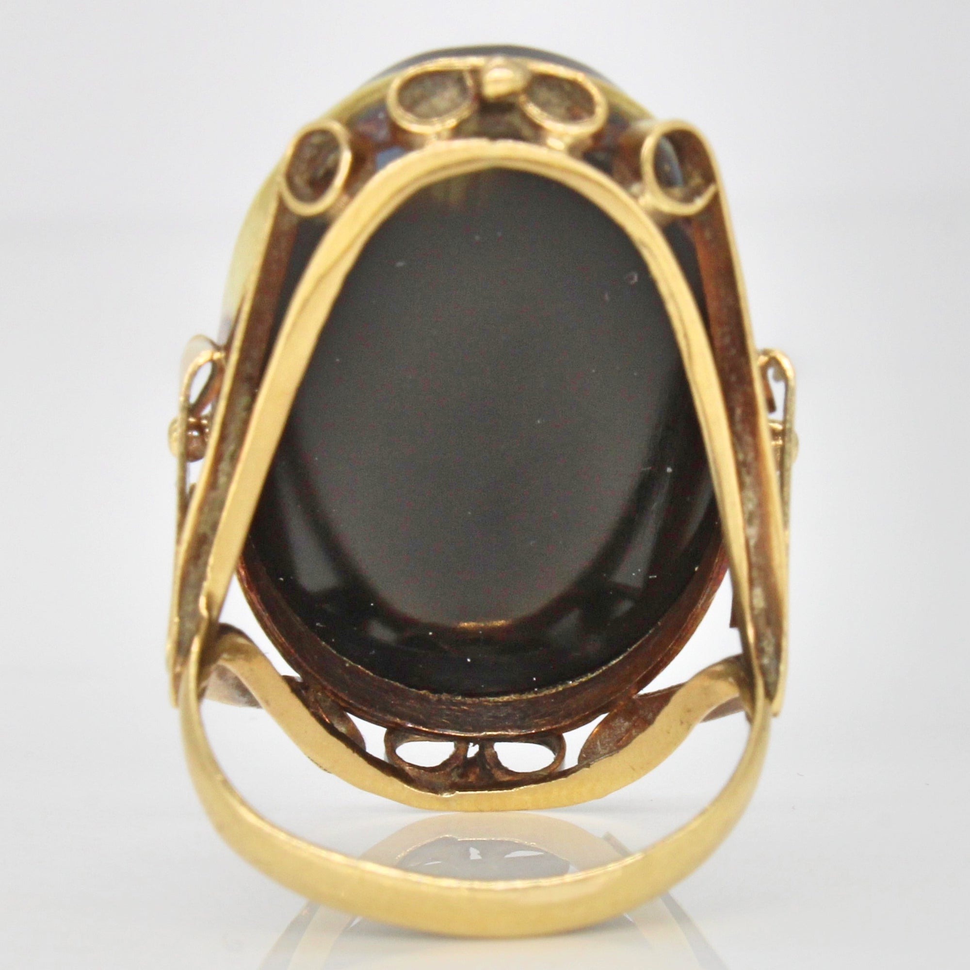 Banded Black Onyx Cocktail Ring | 15.70ct | SZ 8.5 |