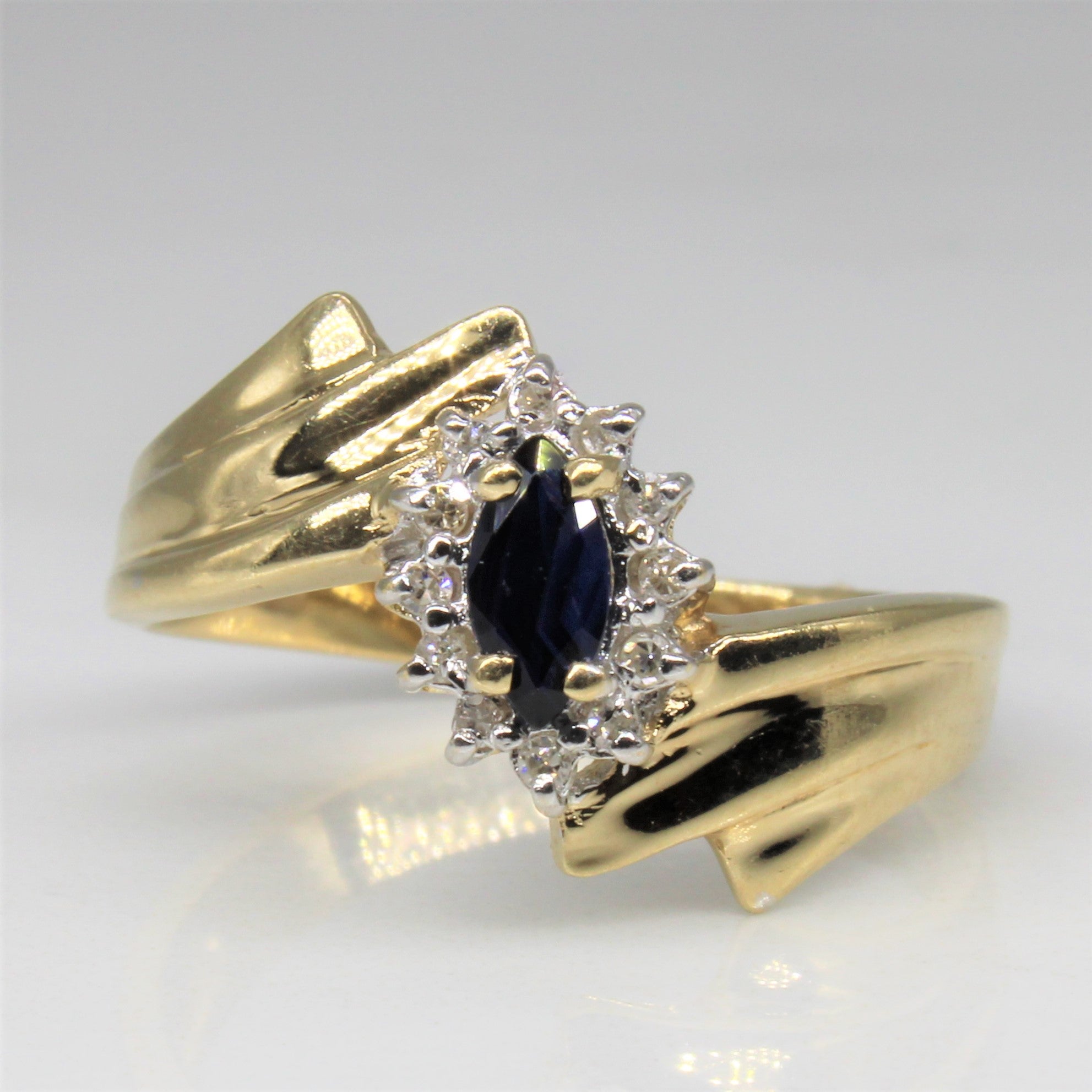 Sapphire & Diamond Bypass Ring | 0.23ct, 0.06ctw | SZ 6.5 |