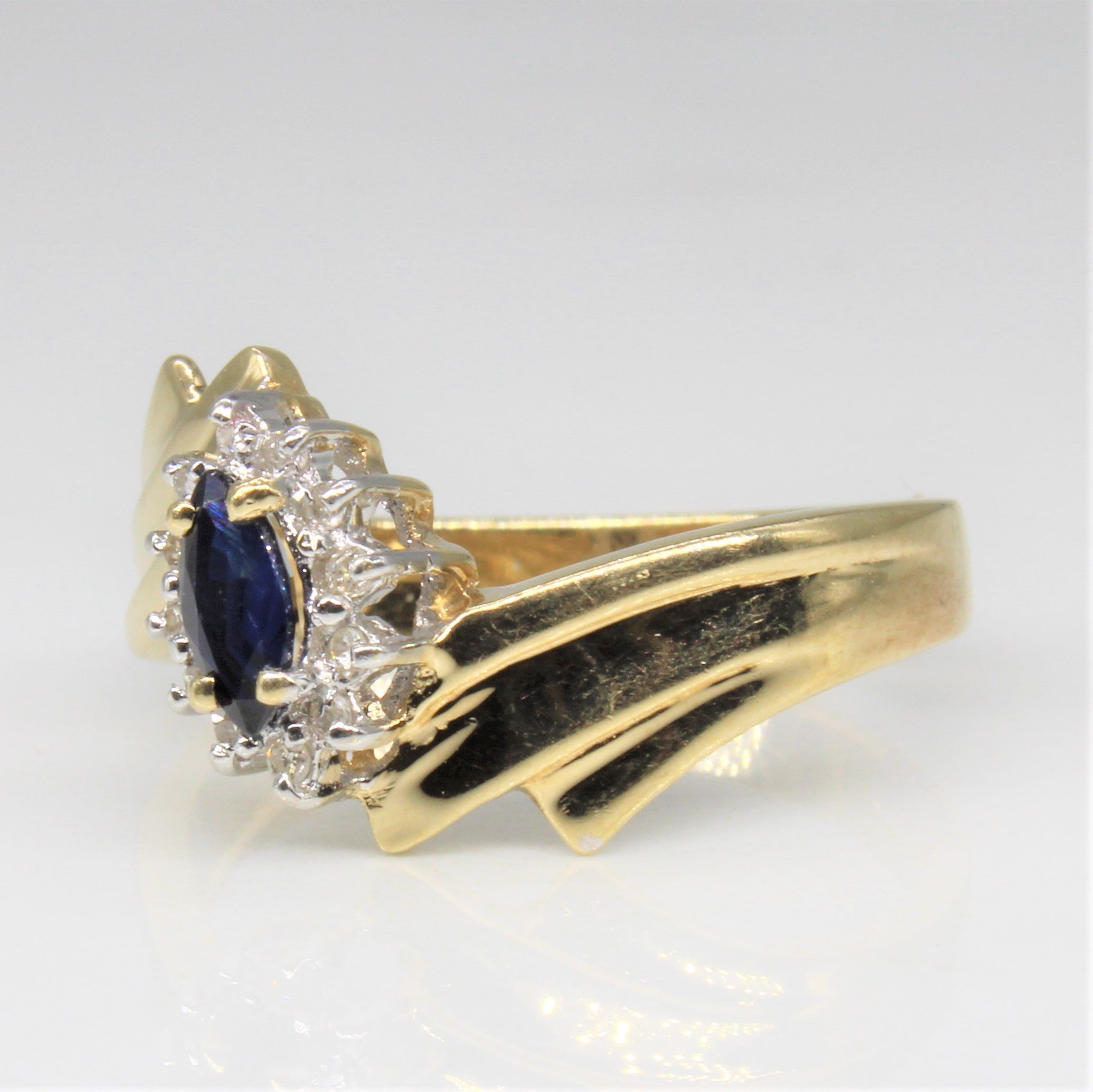 Sapphire & Diamond Bypass Ring | 0.23ct, 0.06ctw | SZ 6.5 |