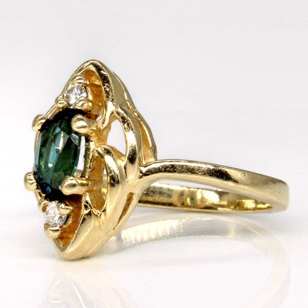 Green Tourmaline & Diamond Ring | 0.45ct, 0.05ctw | SZ 5.25 |