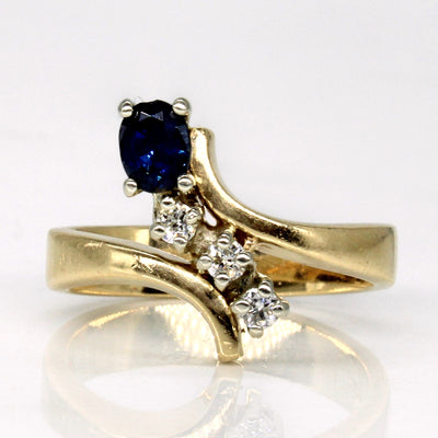 Ragnar' Sapphire & Diamond Bypass Ring | 0.30ct, 0.09ctw | SZ 5.75 |