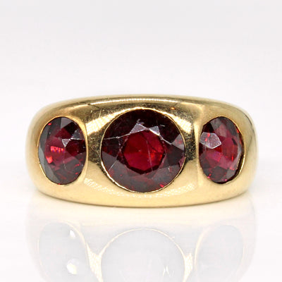 Three Stone Garnet Ring | 4.10ctw | SZ 7.5 |
