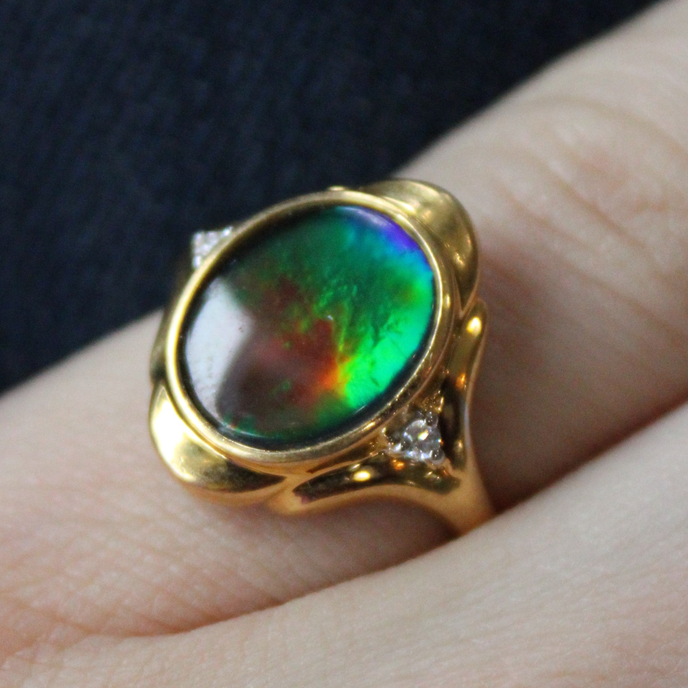 Ammolite & Diamond Cocktail Ring | 2.05ct, 0.04ctw | SZ 7 |
