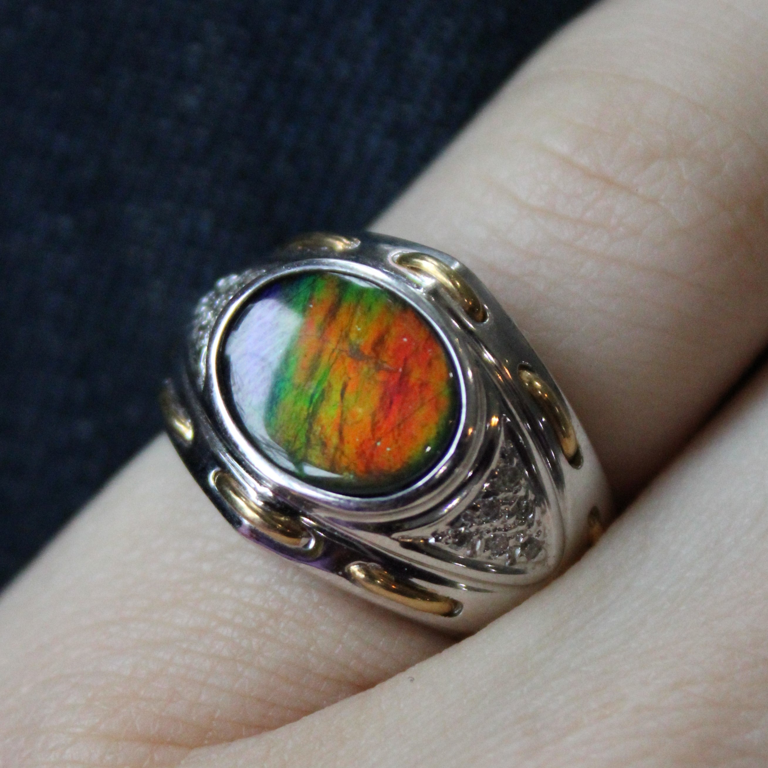 Ammolite & Diamond Cocktail Ring | 1.80ct, 0.06ctw | SZ 6.5 |