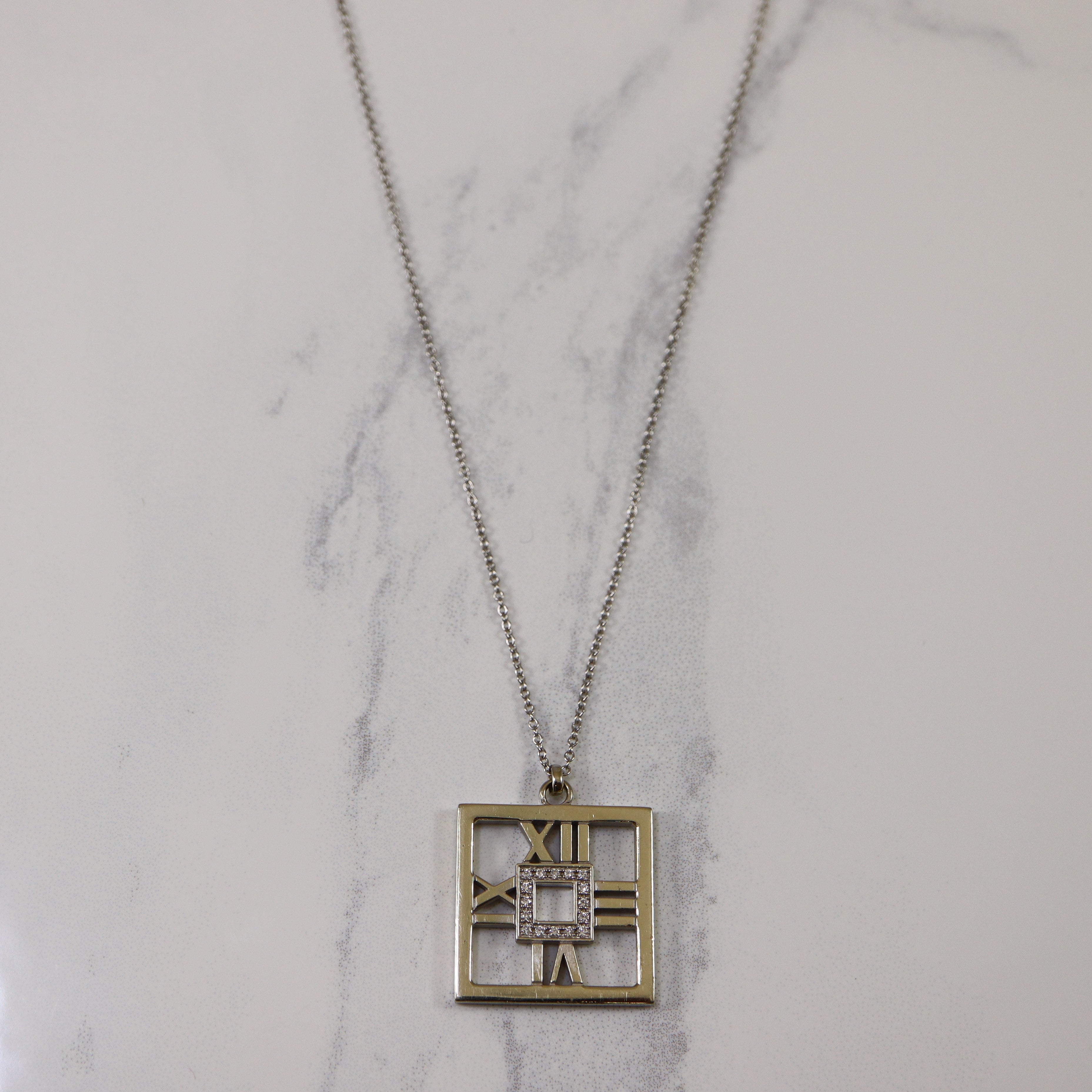 Tiffany & Co.' Square Atlas Necklace | 0.16ctw | 24" |