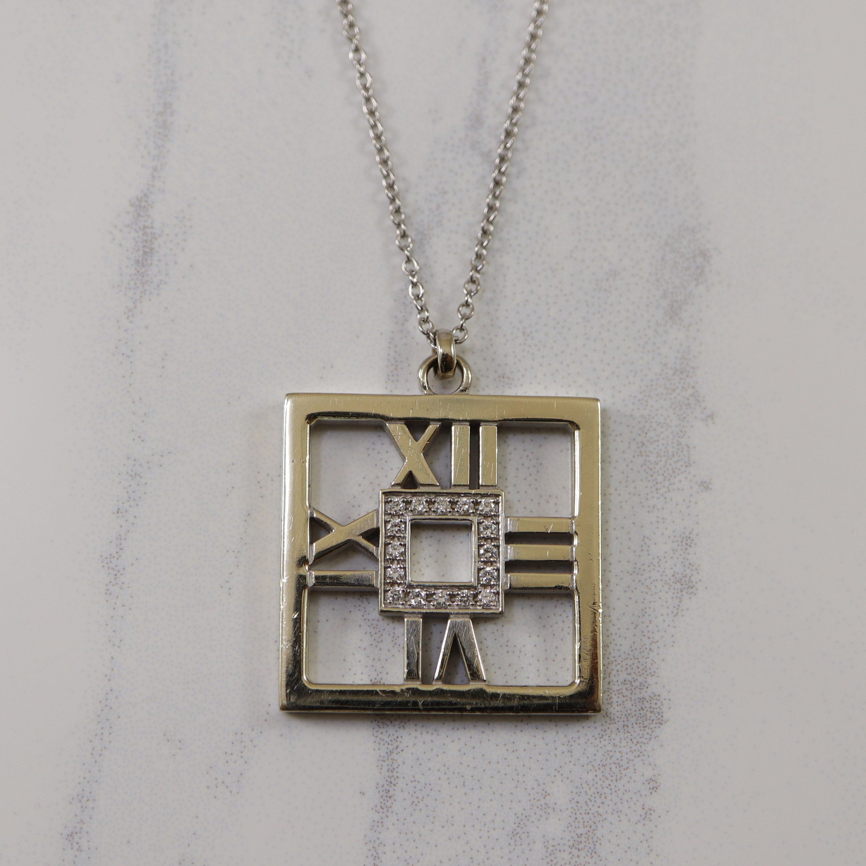 Tiffany & Co.' Square Atlas Necklace | 0.16ctw | 24" |