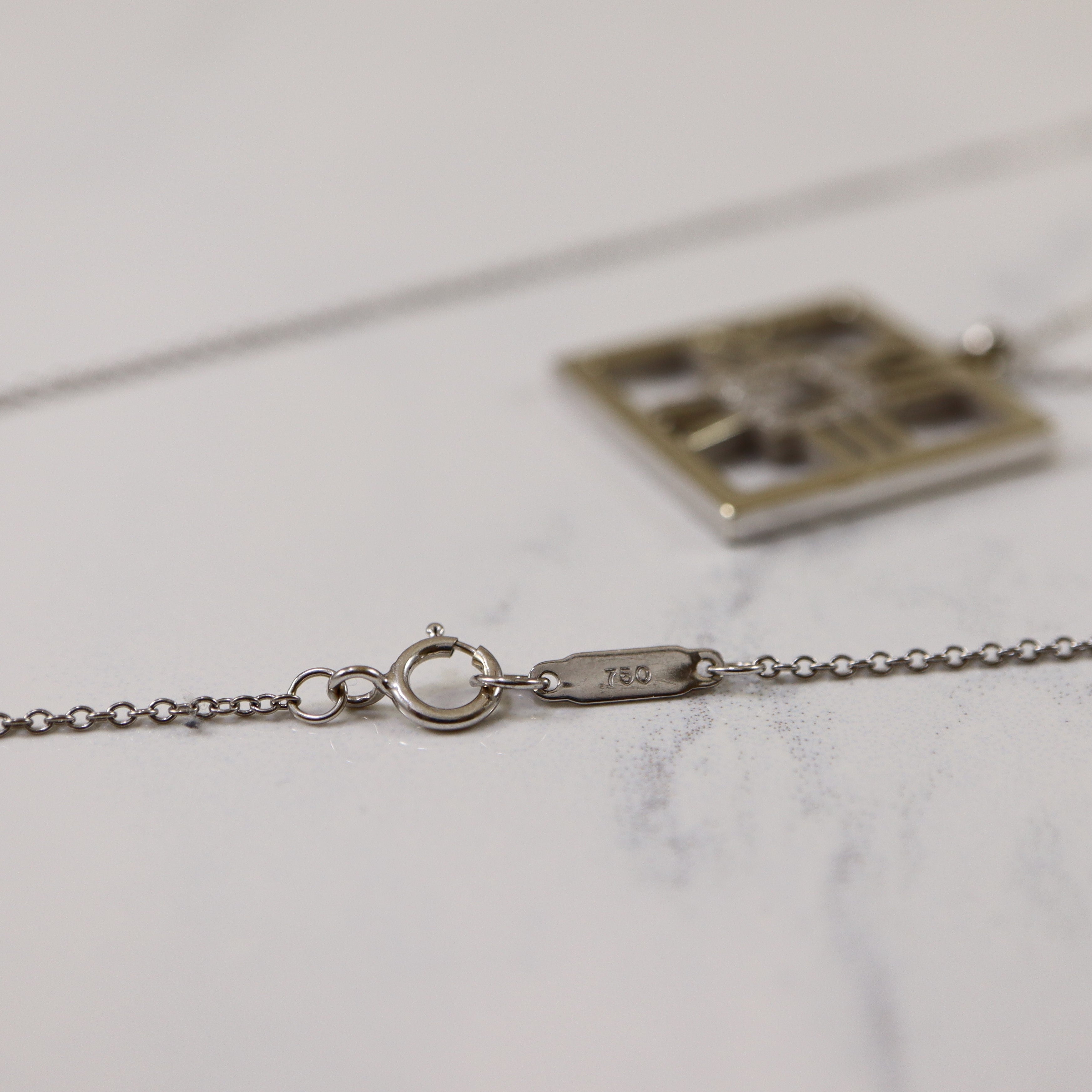 Tiffany & Co.' Square Atlas Necklace | 0.16ctw | 24" |