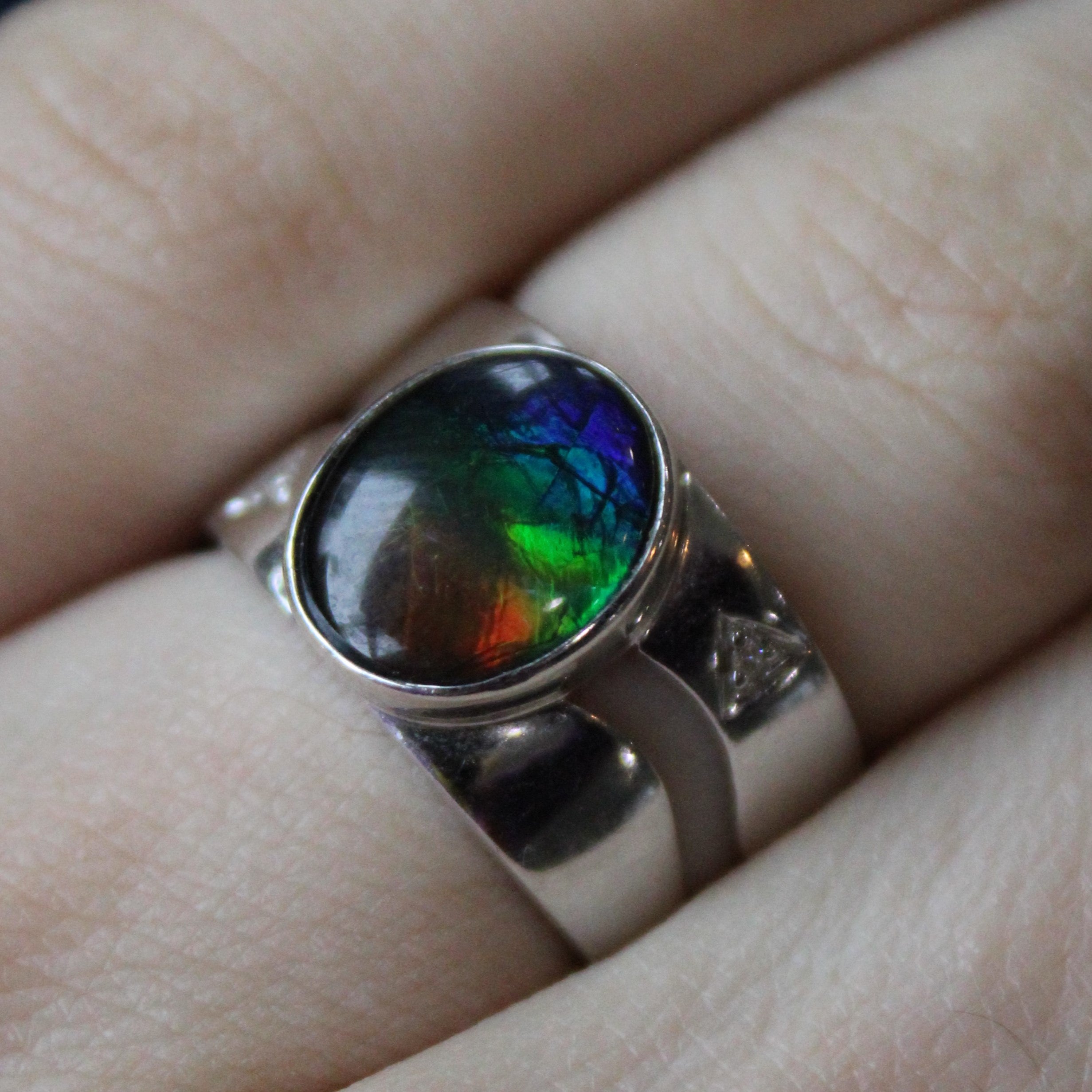Ammolite & Diamond Cocktail Ring | 2.17ct, 0.01ctw | SZ 6.75 |