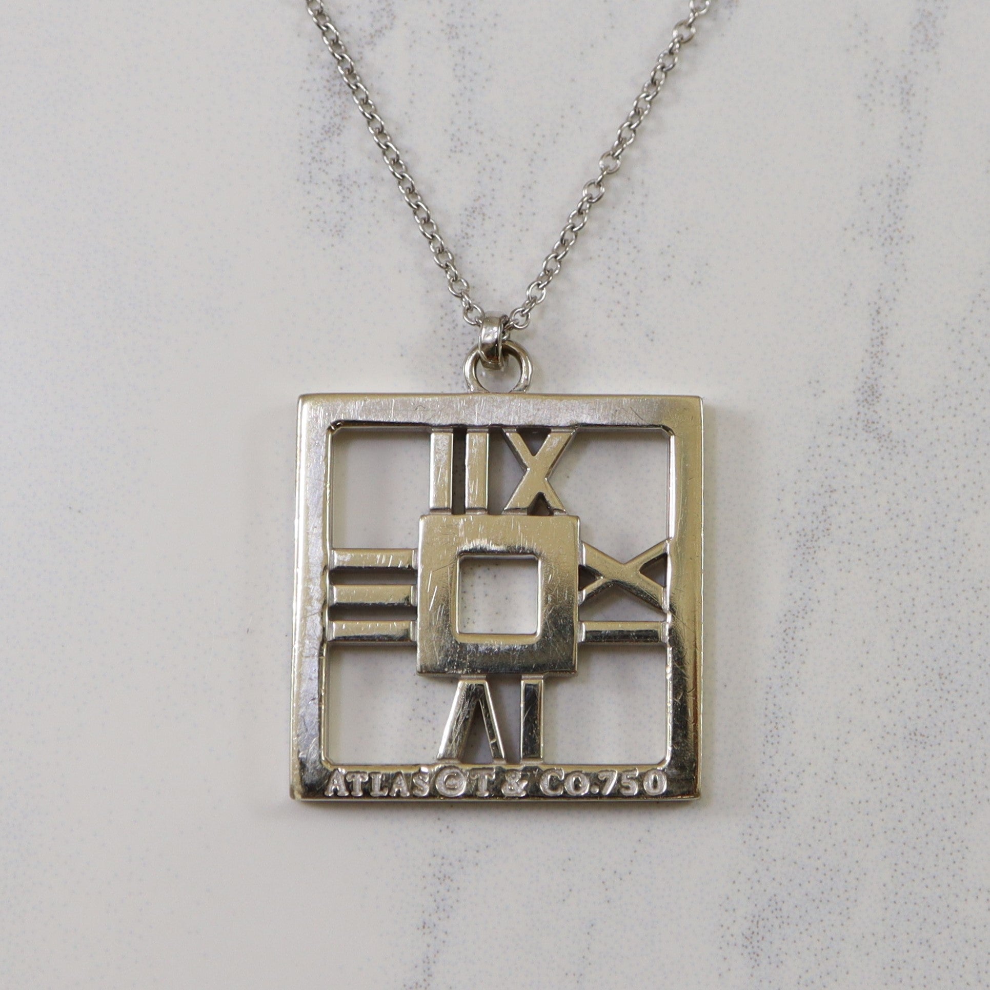 Tiffany & Co.' Square Atlas Necklace | 0.16ctw | 24" |