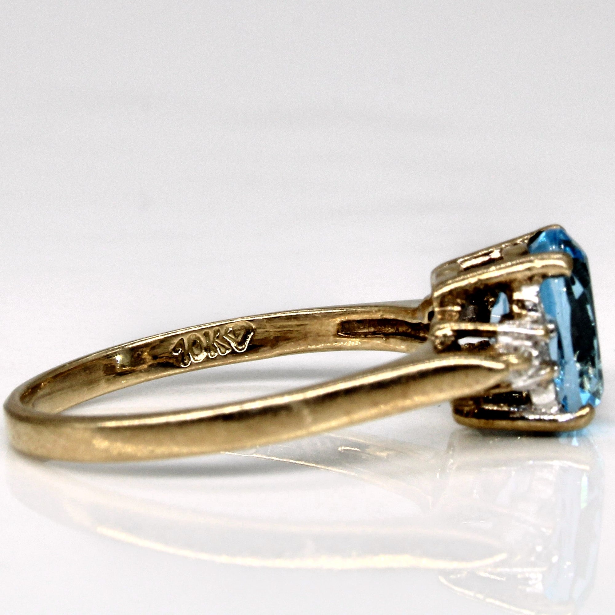 Blue Topaz & Diamond Ring | 1.50ct, 0.03ctw | SZ 6.75 |