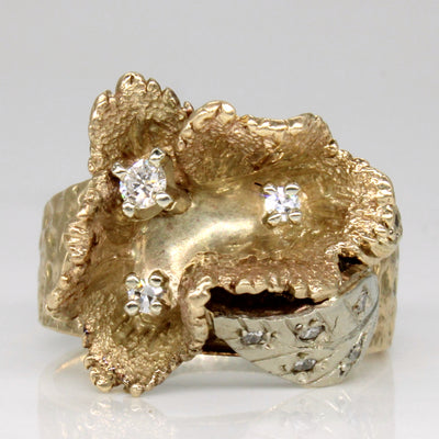 Diamond Abstract Flower Ring | 0.13ctw | SZ 7.75 |