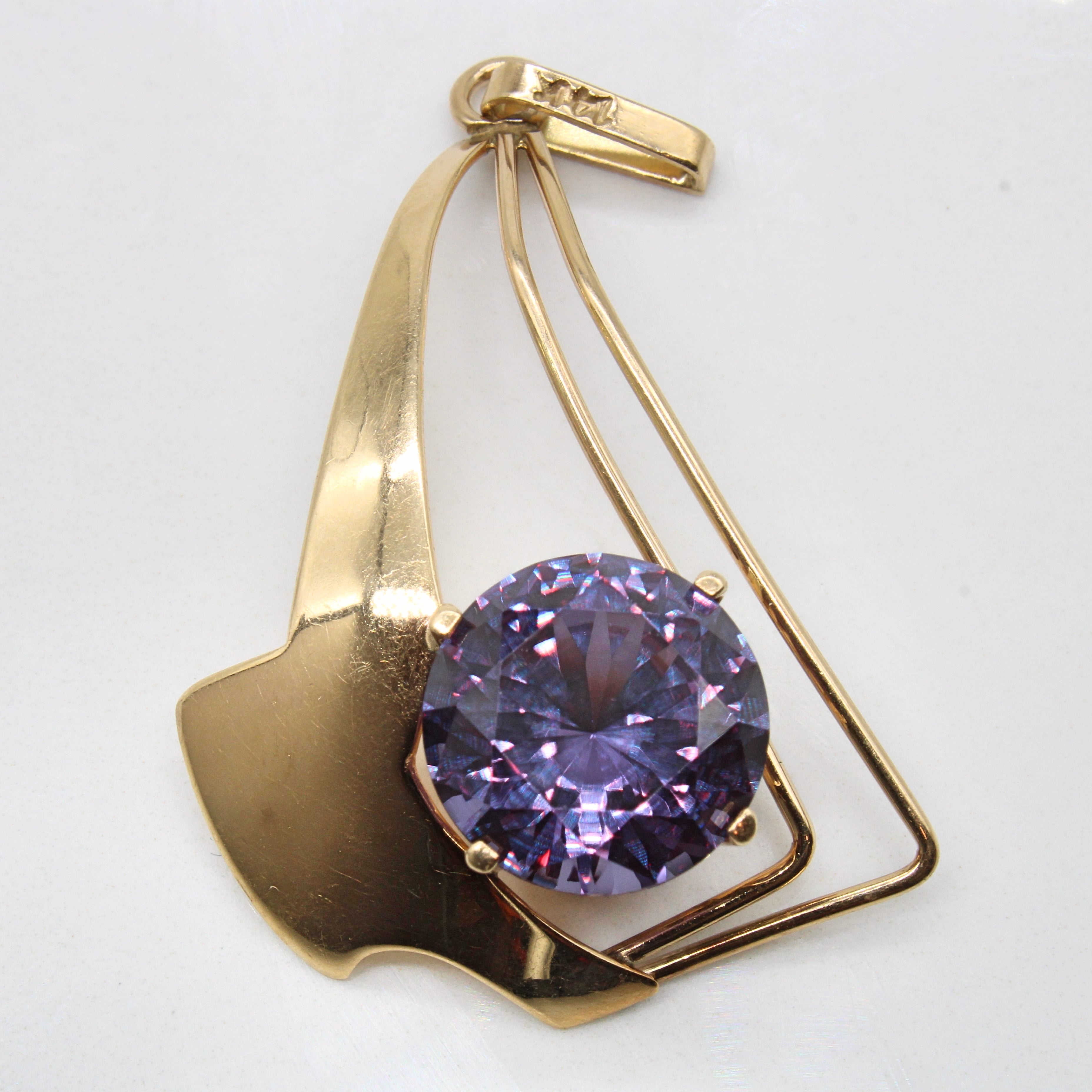 Synthetic Colour Change Sapphire Pendant | 7.20ct |