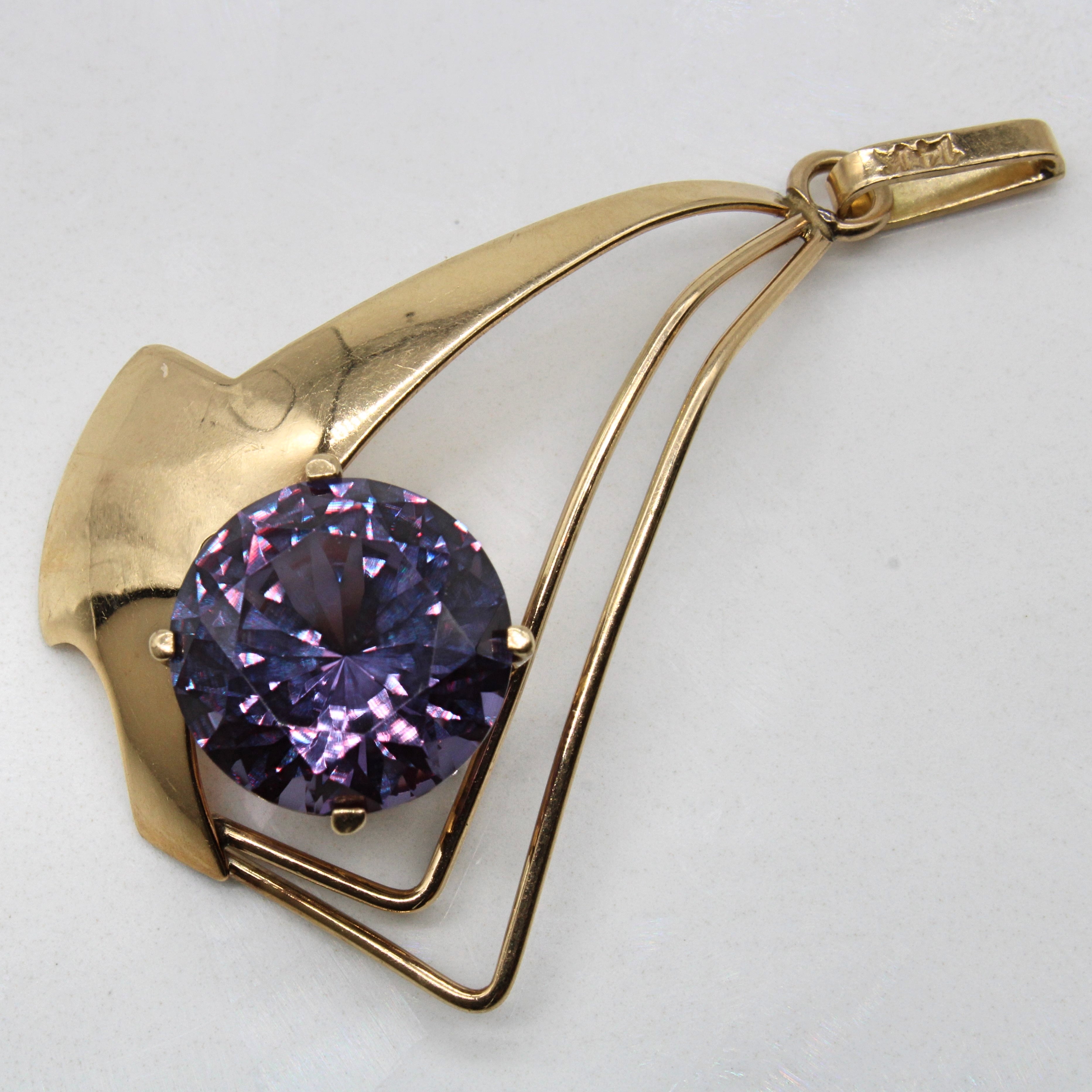 Synthetic Colour Change Sapphire Pendant | 7.20ct |