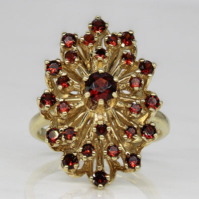 High Set Garnet Cocktail Ring | 0.92ctw | SZ 7 |