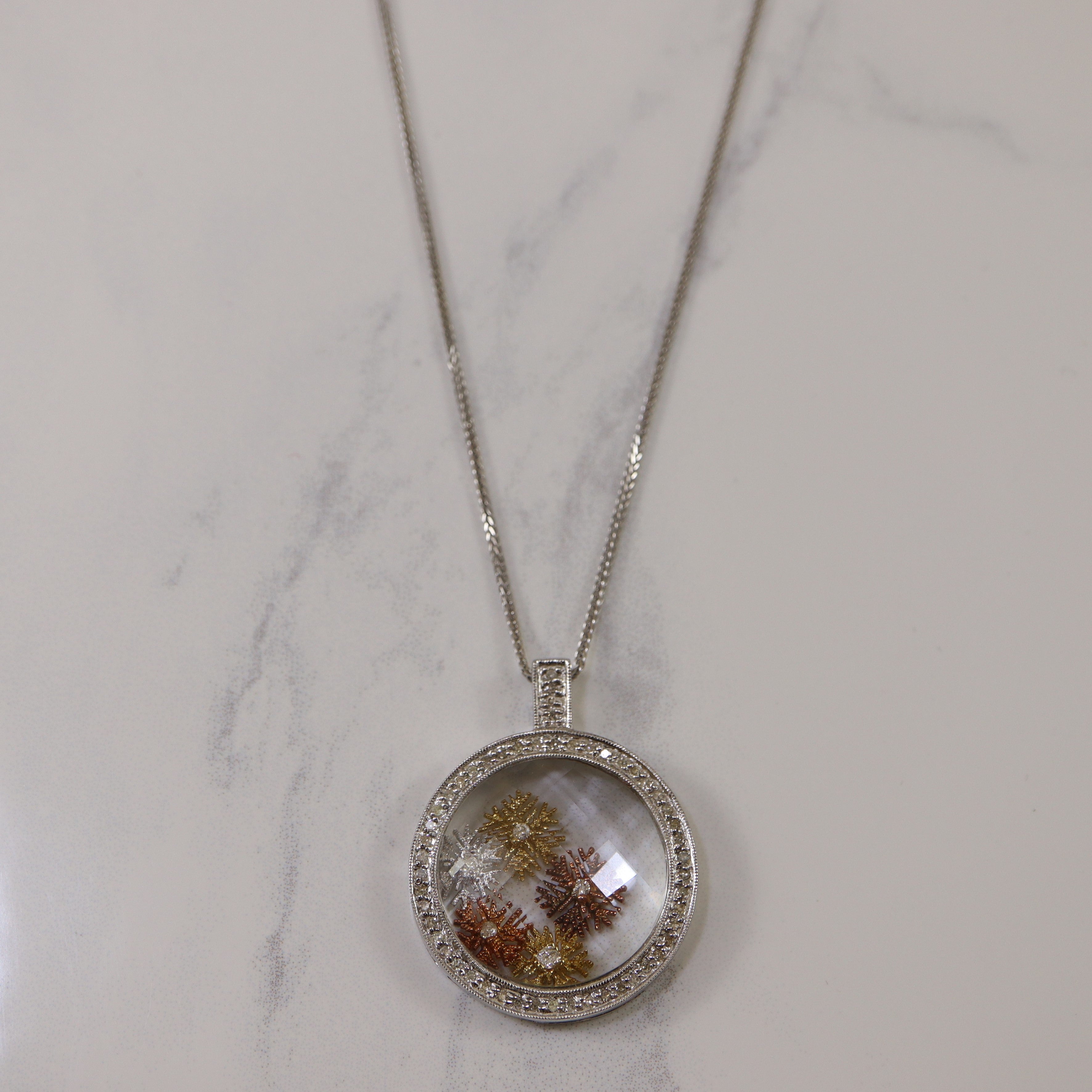 Diamond Snowflake Capsule Necklace | 0.40ctw | 18" |