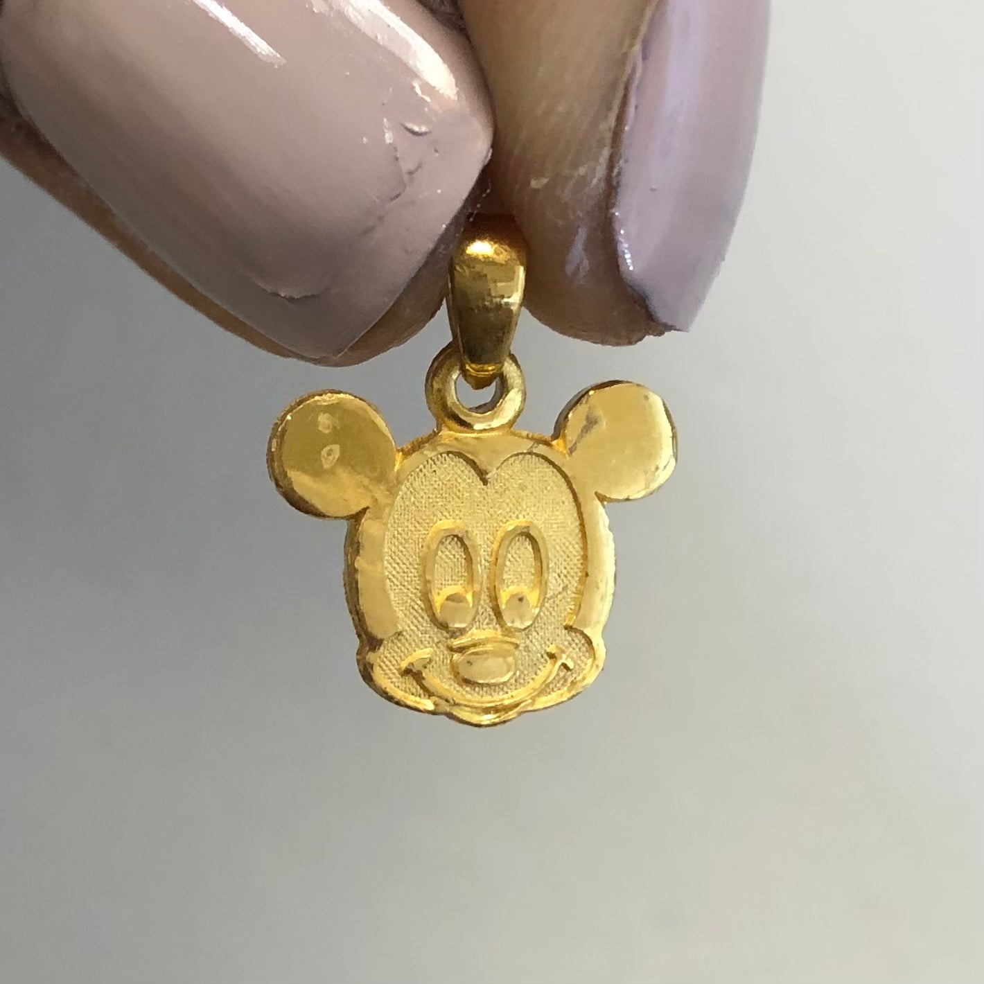 24k Yellow Gold Mickey Mouse Pendant |