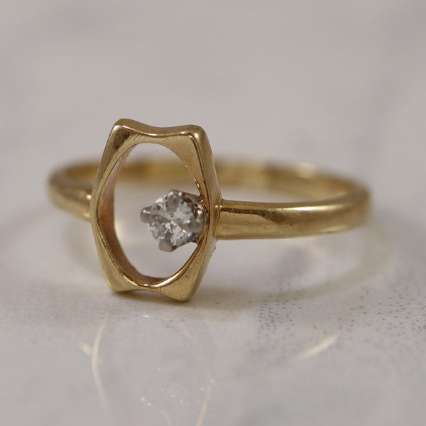Petite Solitaire Diamond Open Work Ring | 0.035ct | SZ 3.75 |