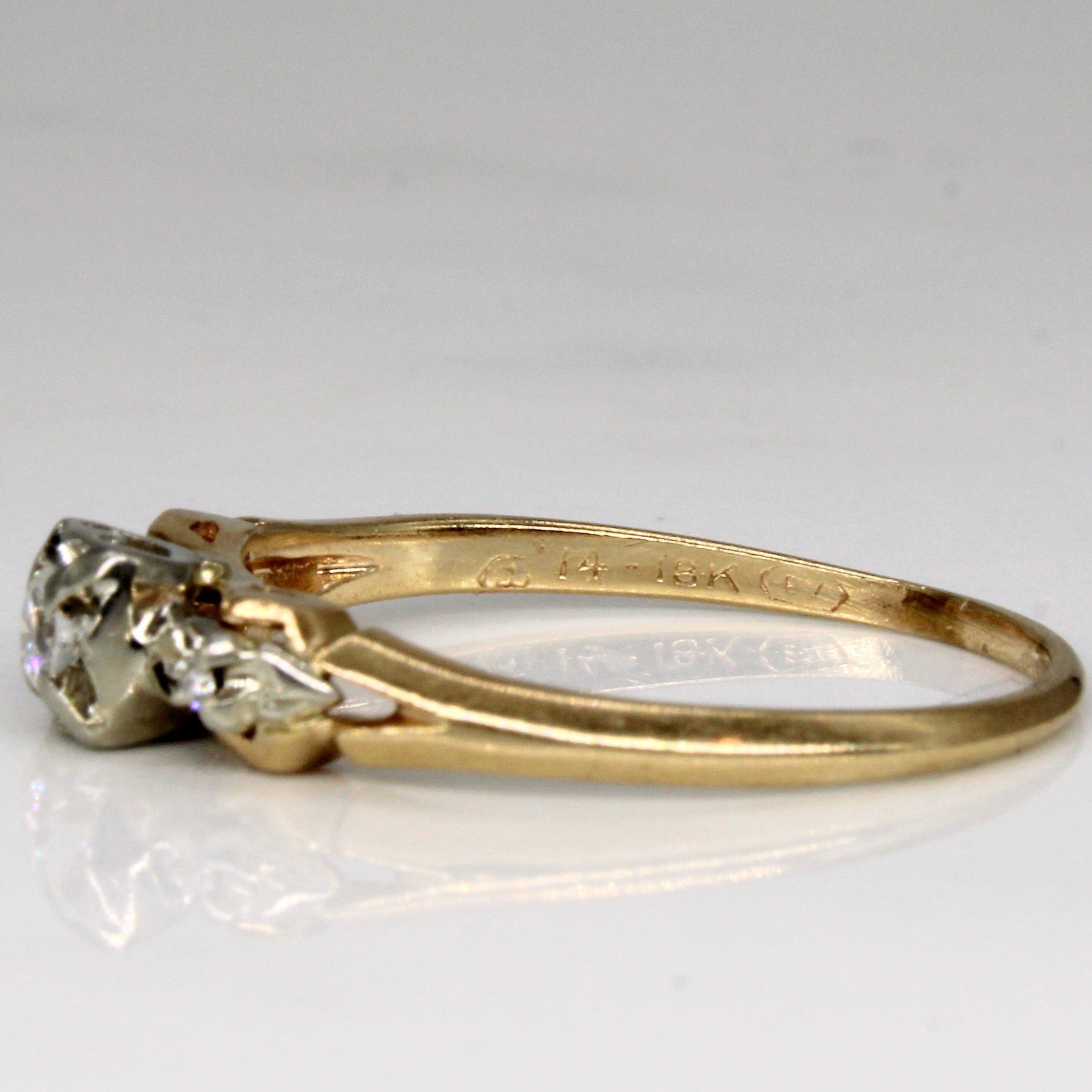 Vintage Three Stone Diamond Ring | 0.09ctw | SZ 7.5 |