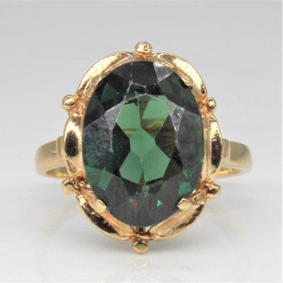 Synthetic Green Sapphire Cocktail Ring | 5.50ct | SZ 7.75 |