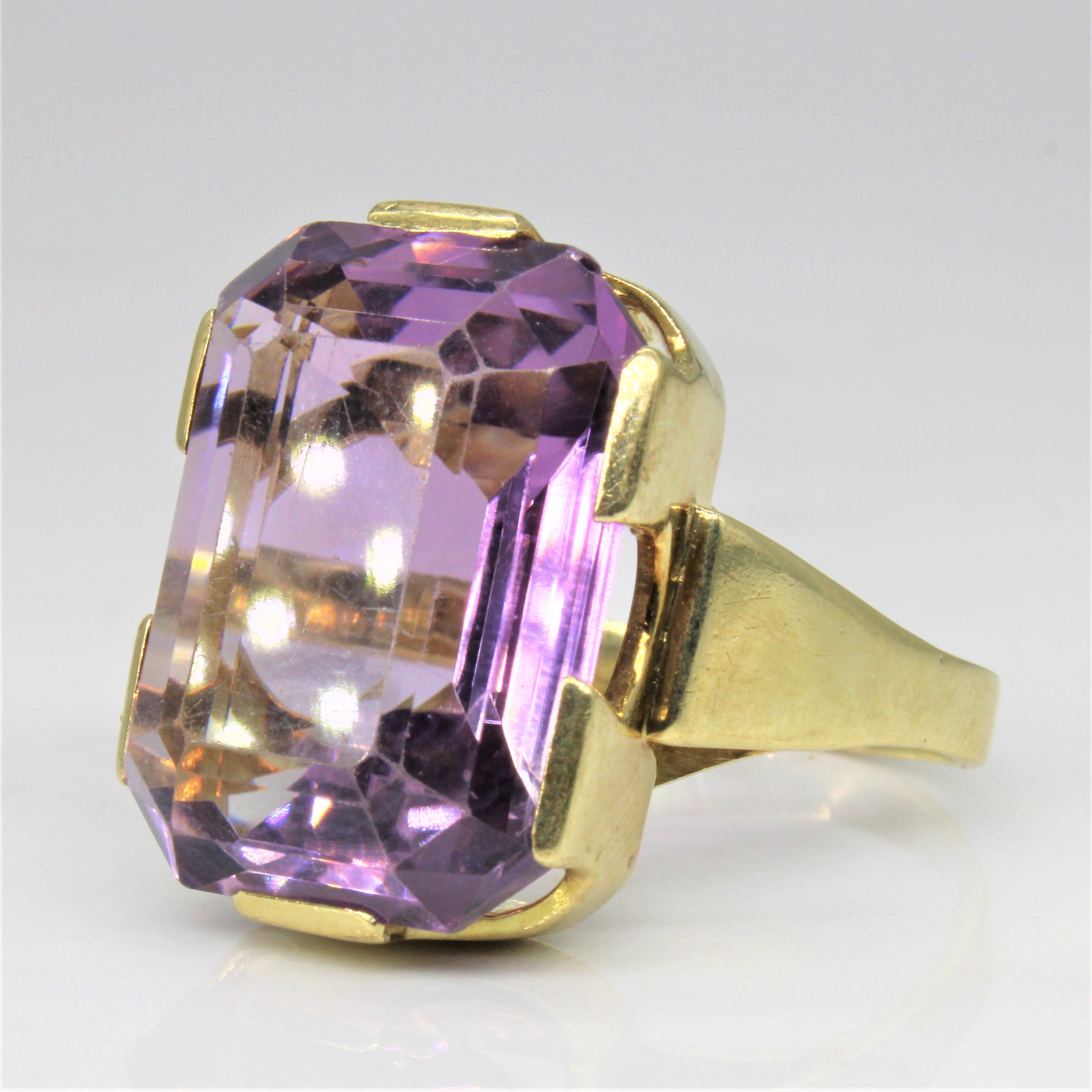 Step Cut Amethyst Cocktail Ring | 17.00ct | SZ 9.5 |