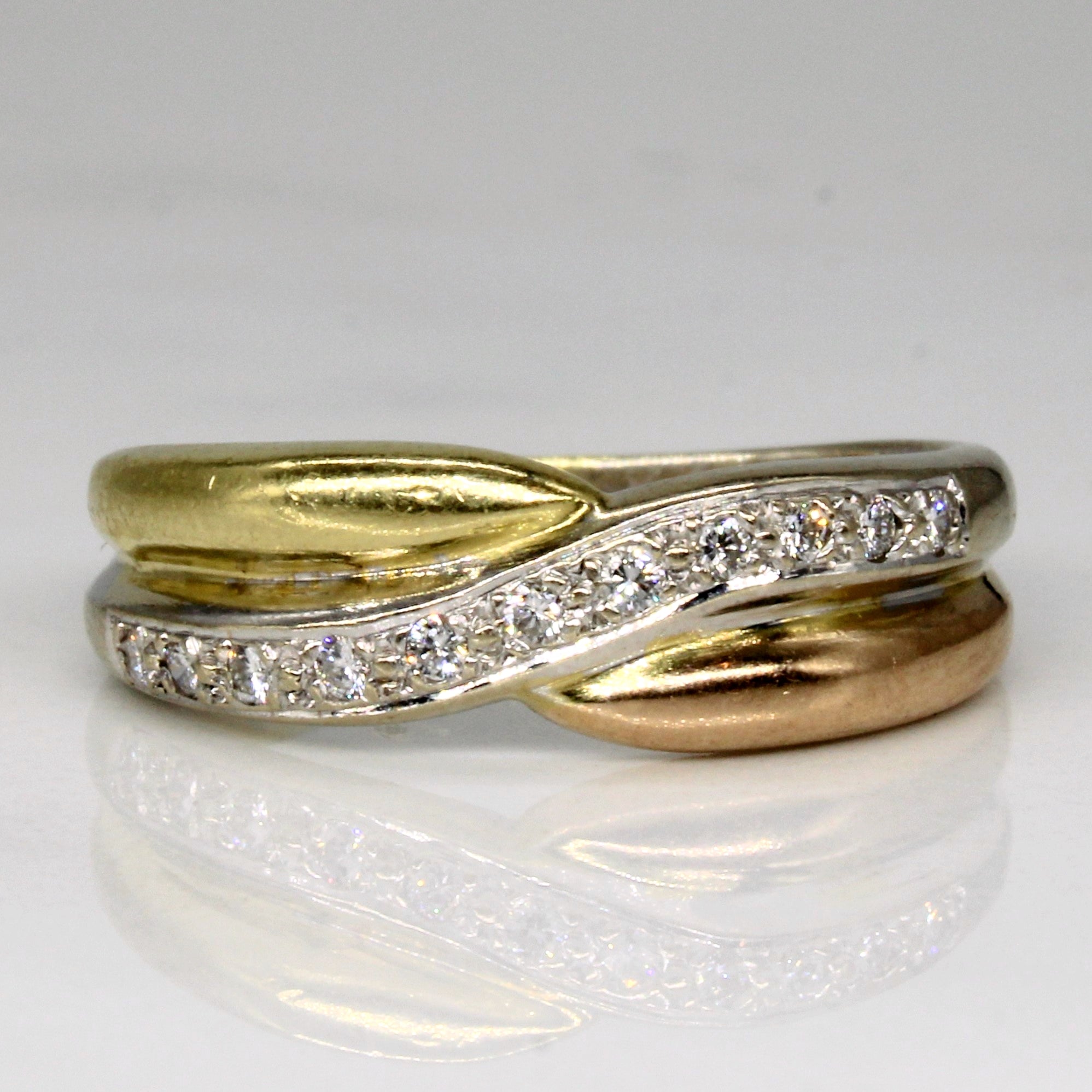 Diamond Tri-Tone Waterfall Ring | 0.06ctw | SZ 7 |