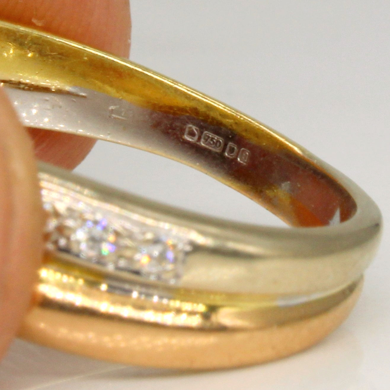 Diamond Tri-Tone Waterfall Ring | 0.06ctw | SZ 7 |