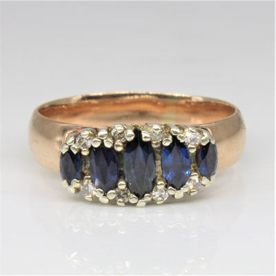 Marquise Sapphire & Diamond Ring | 0.75ctw, 0.08ctw | SZ 8 |