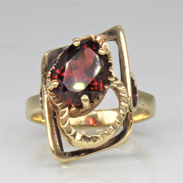 Abstract Garnet Cocktail Ring | 2.15ct | SZ 5.5 |