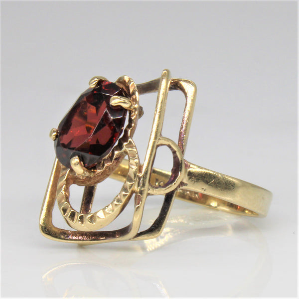 Abstract Garnet Cocktail Ring | 2.15ct | SZ 5.5 |