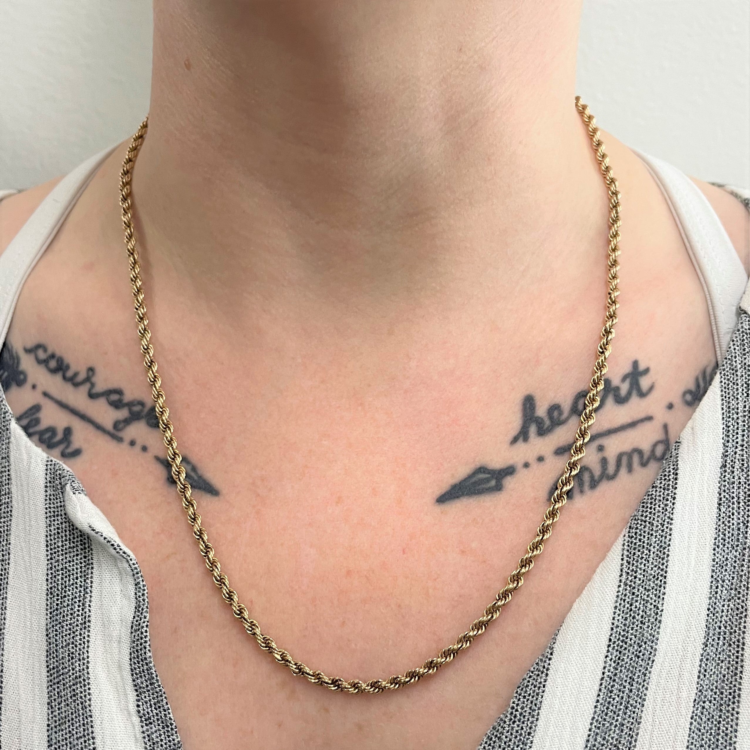9k Yellow Gold Rope Chain | 20"|