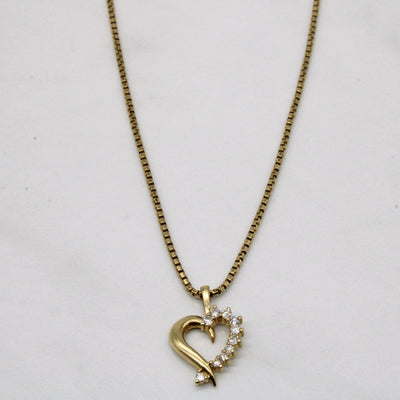 Diamond Heart Pendant Necklace | 0.13ctw | 22