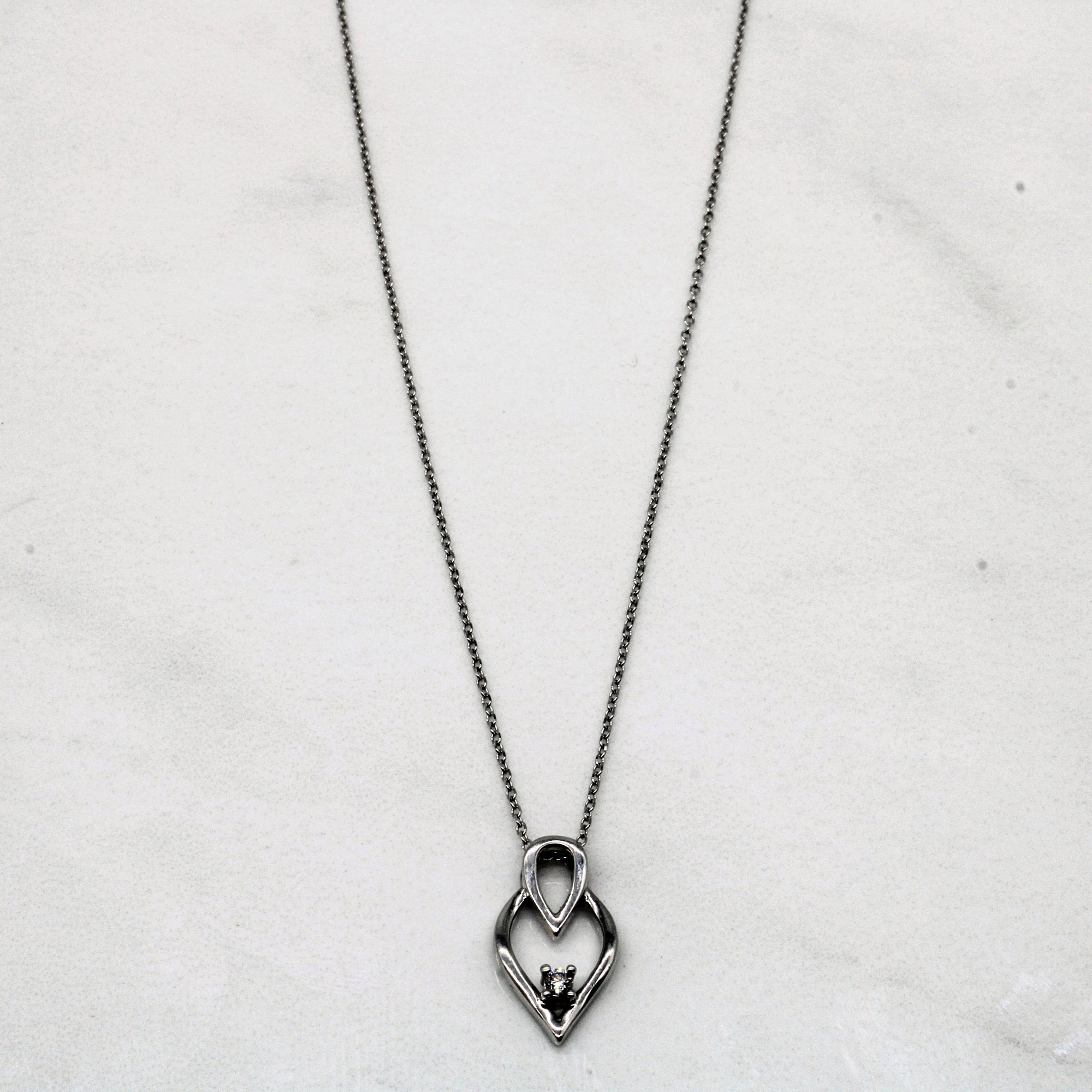 Diamond Drop Necklace | 0.03ct | 18