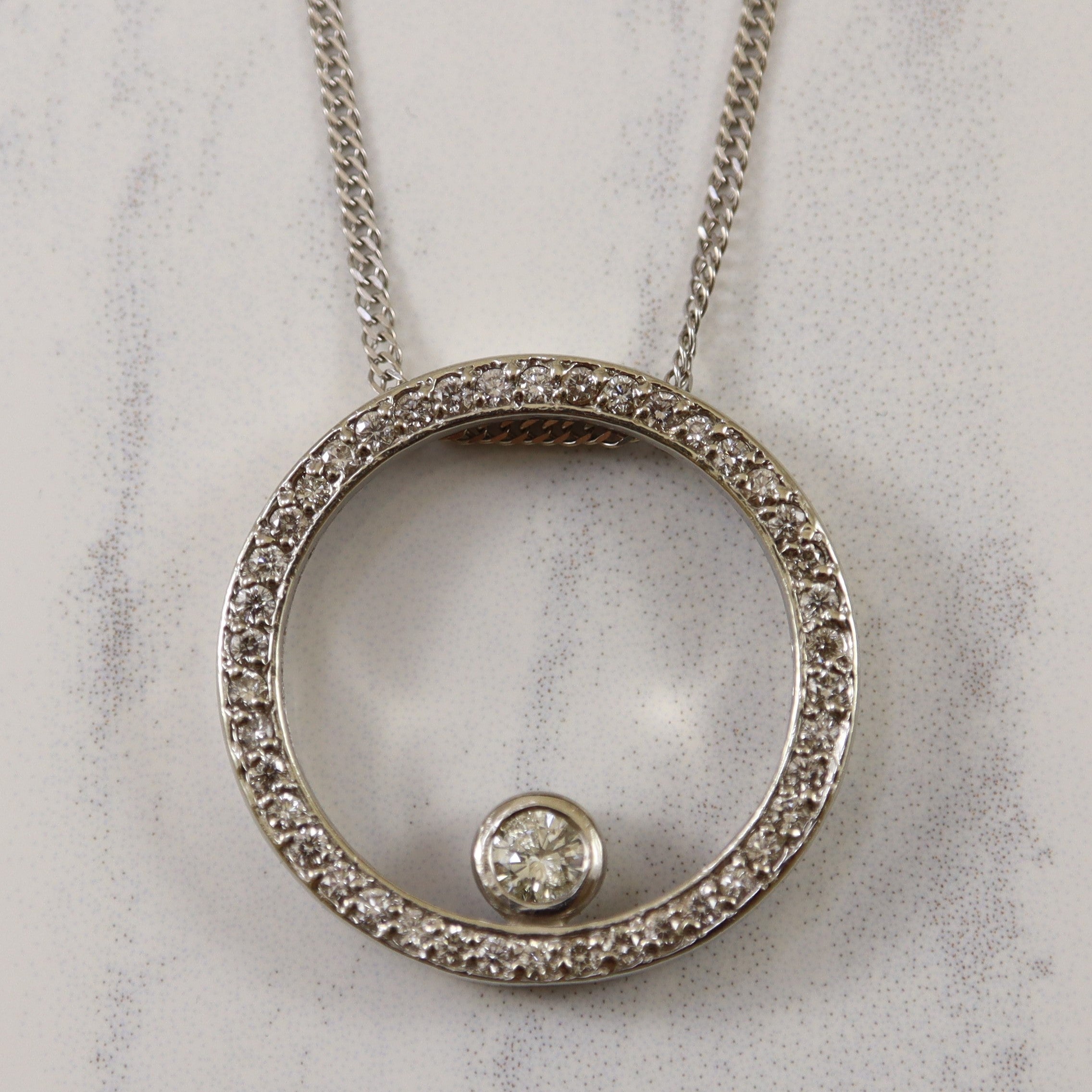Diamond Circle Necklace | 0.85ctw | 16" |