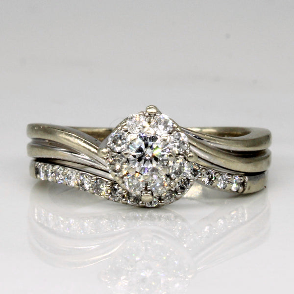 Halo Set Diamond Engagement & Wedding Ring | 0.31ctw | SZ 5.75 |