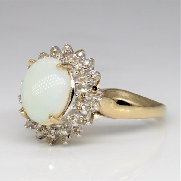 Opal & Diamond Halo Ring | 1.20ct, 0.18ctw | SZ 8 |