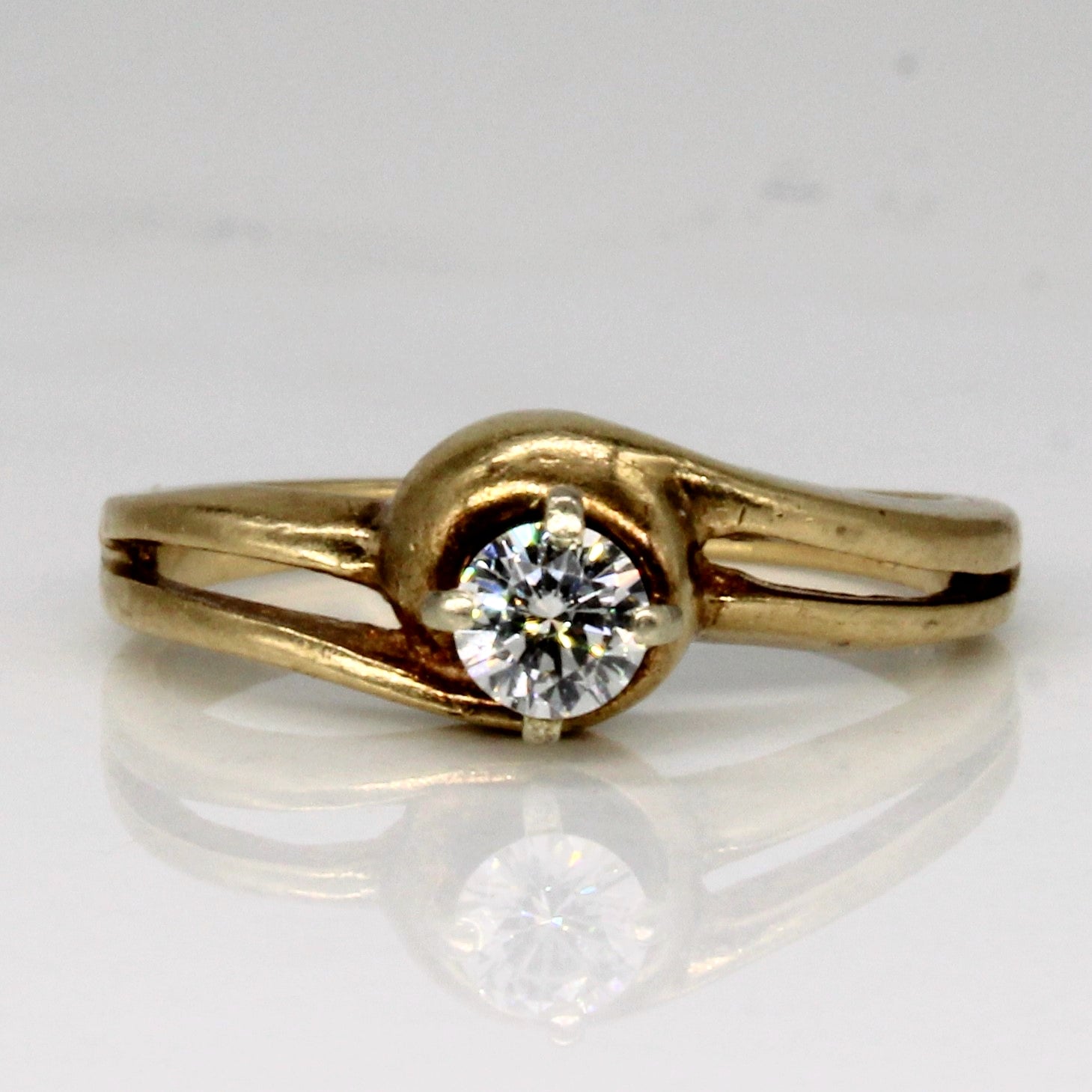 High Set Diamond Bypass Ring | 0.14ct | SZ 3.25 |