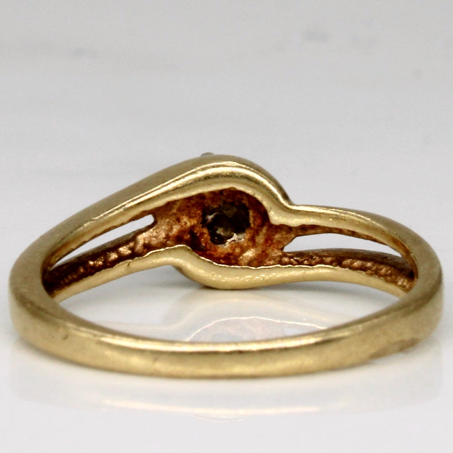 High Set Diamond Bypass Ring | 0.14ct | SZ 3.25 |