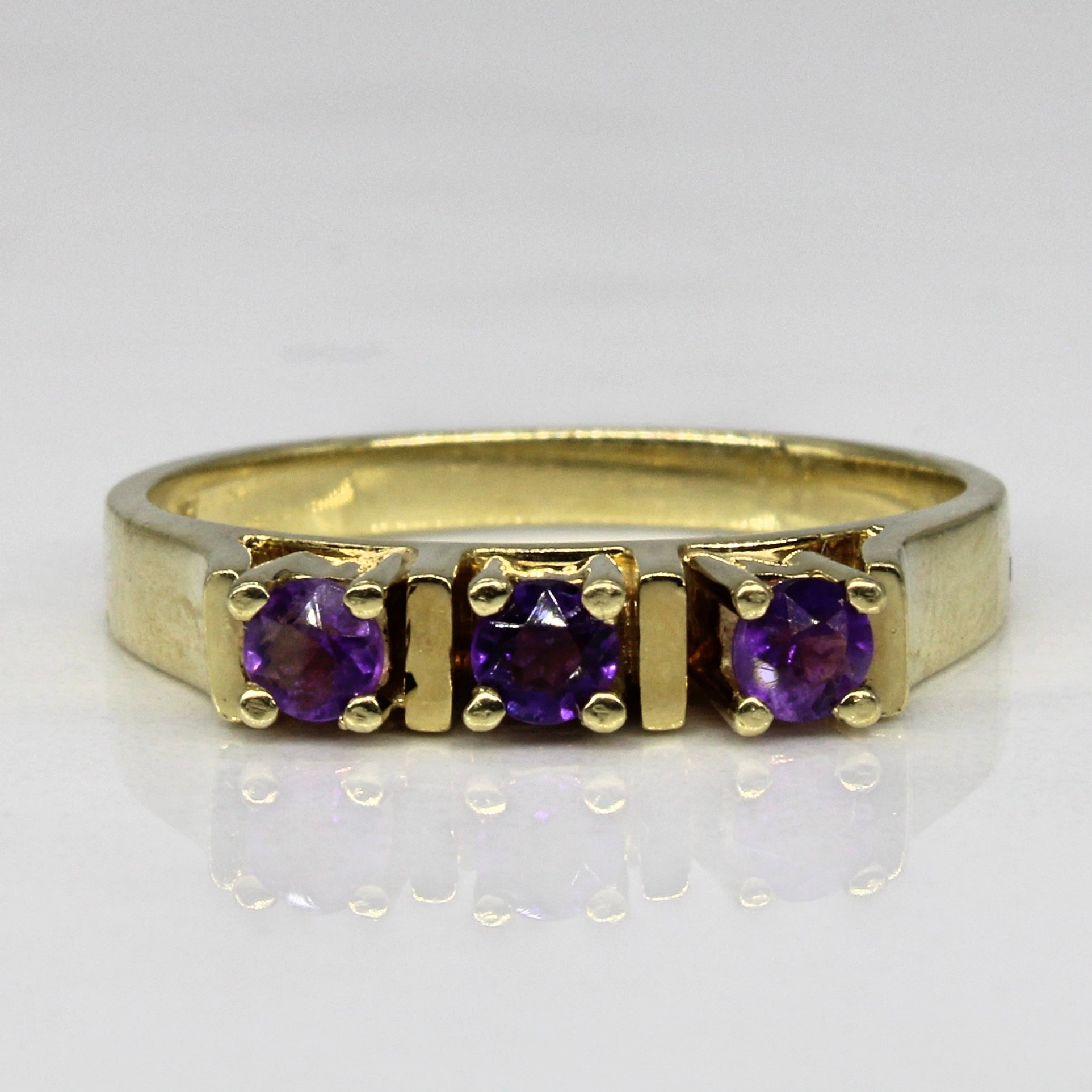 Three Stone Amethyst Ring | 0.15ctw | SZ 7.25 |