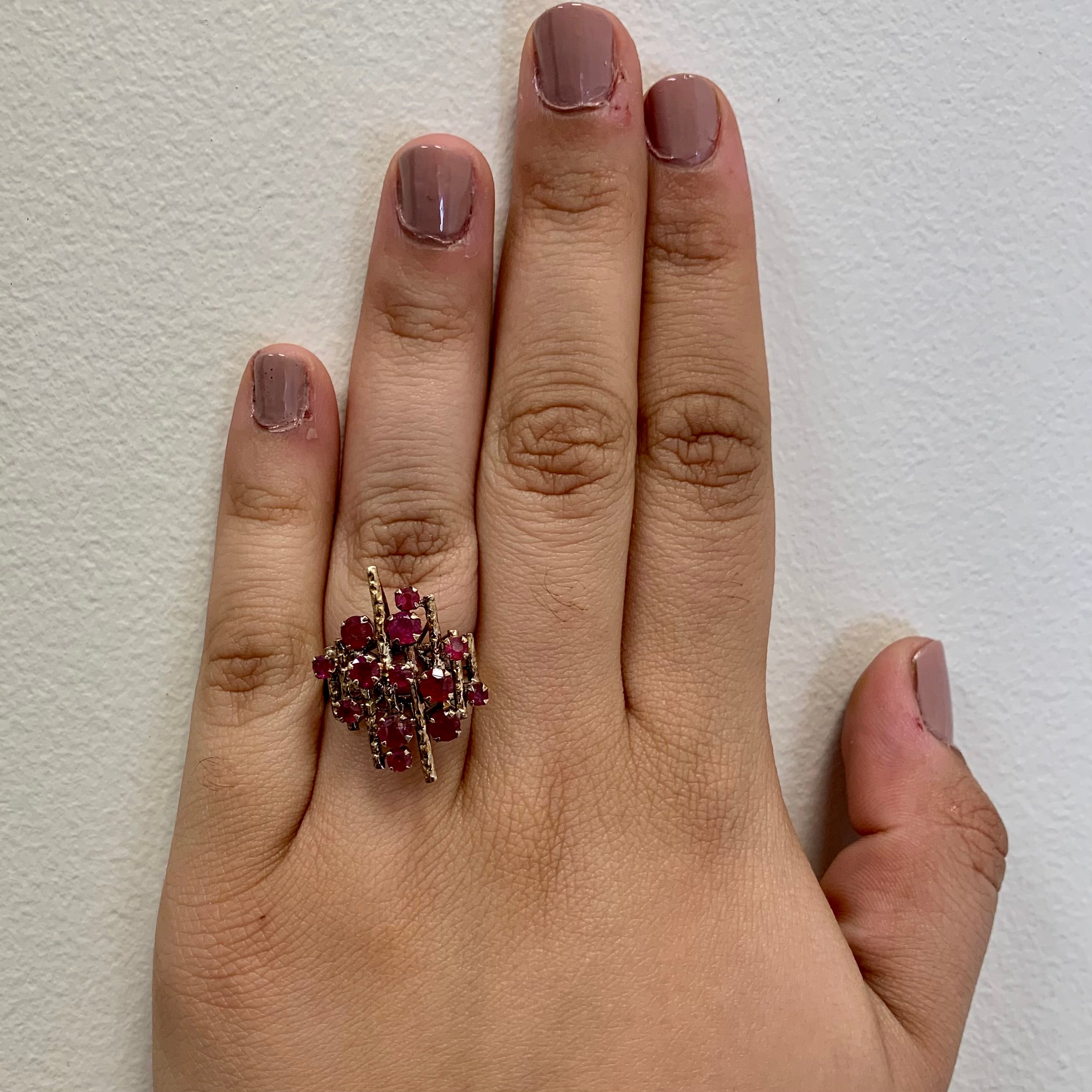 Textured Ruby Cocktail Ring | 1.50ctw | SZ 7 |