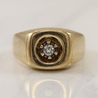 Solitaire Diamond Flat Face Ring | 0.14ct | SZ 8.5 |