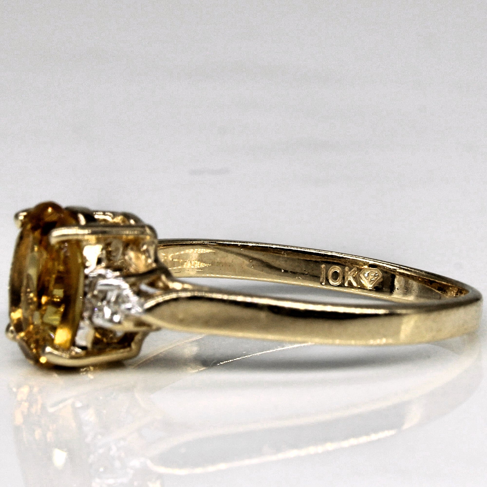 Citrine & Diamond Cocktail Ring | 1.00ct, 0.03ctw | SZ 6.75 |