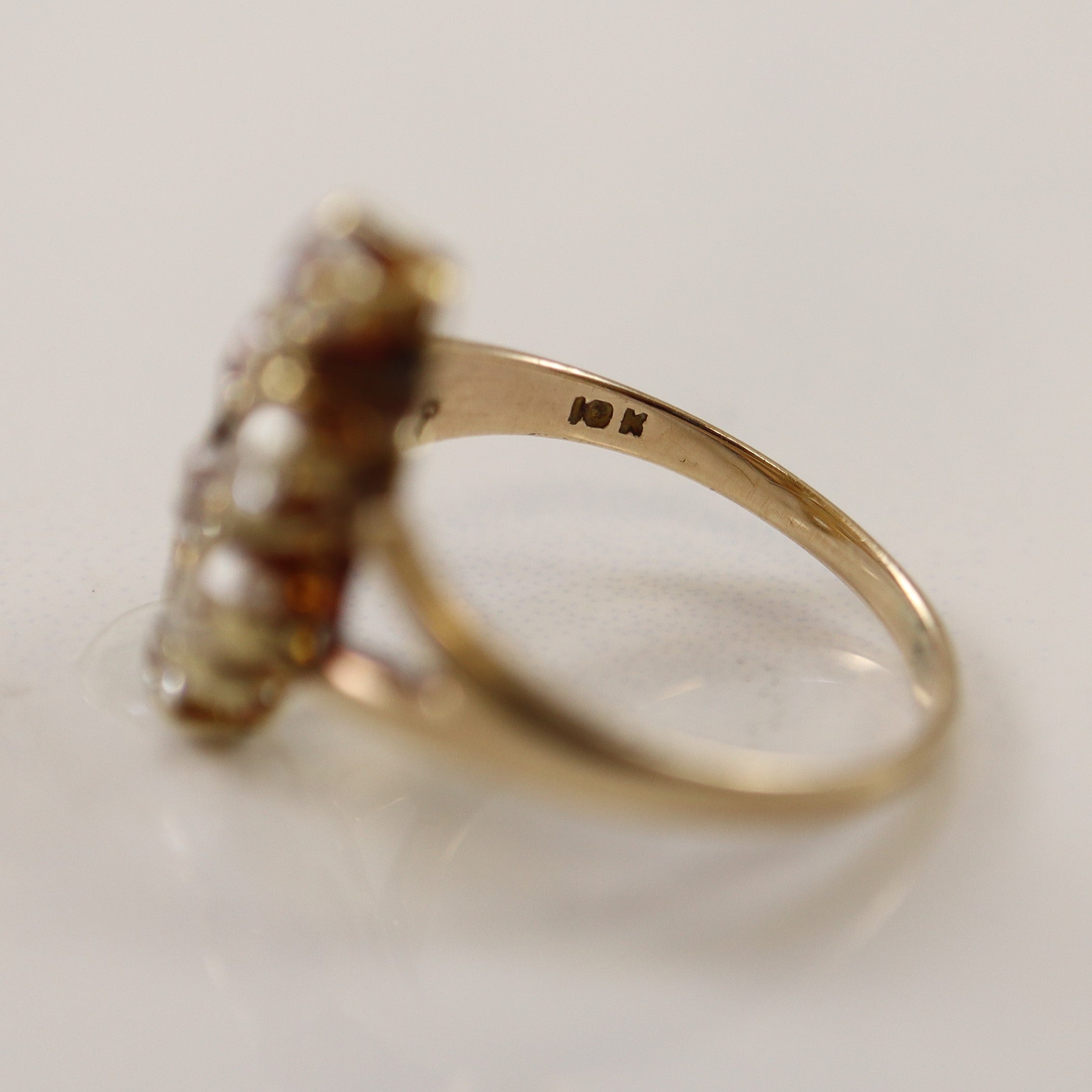 Old Mine Cut Diamond Navette Ring | 0.51ctw | SZ 2.25 |