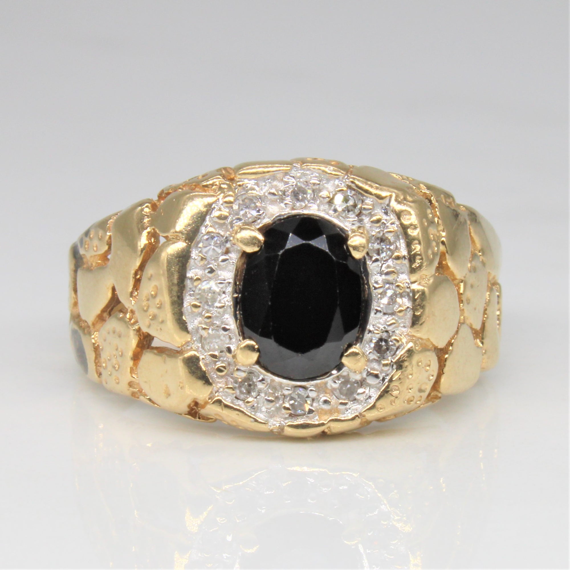 Black Onyx & Diamond Cocktail Ring | 1.00ct, 0.12ctw | SZ 11.25 |