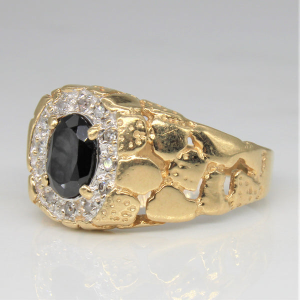 Black Onyx & Diamond Cocktail Ring | 1.00ct, 0.12ctw | SZ 11.25 |
