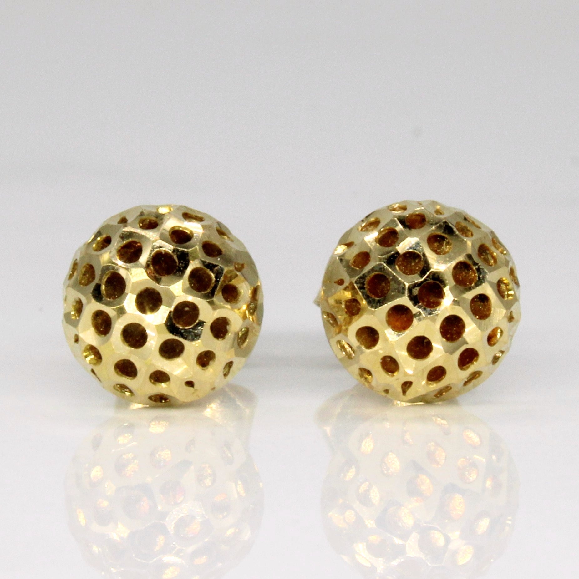 18k Yellow Gold Lattice Stud Earrings