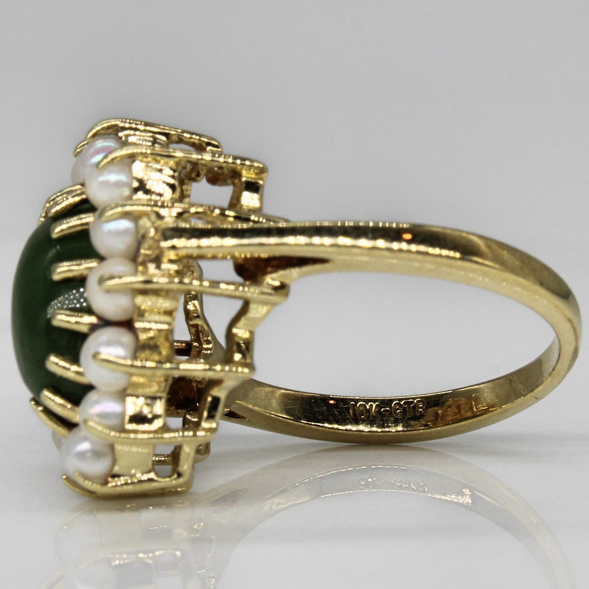 Serpentine & Pearl Cocktail Ring | 1.53ctw | SZ 5.25 |
