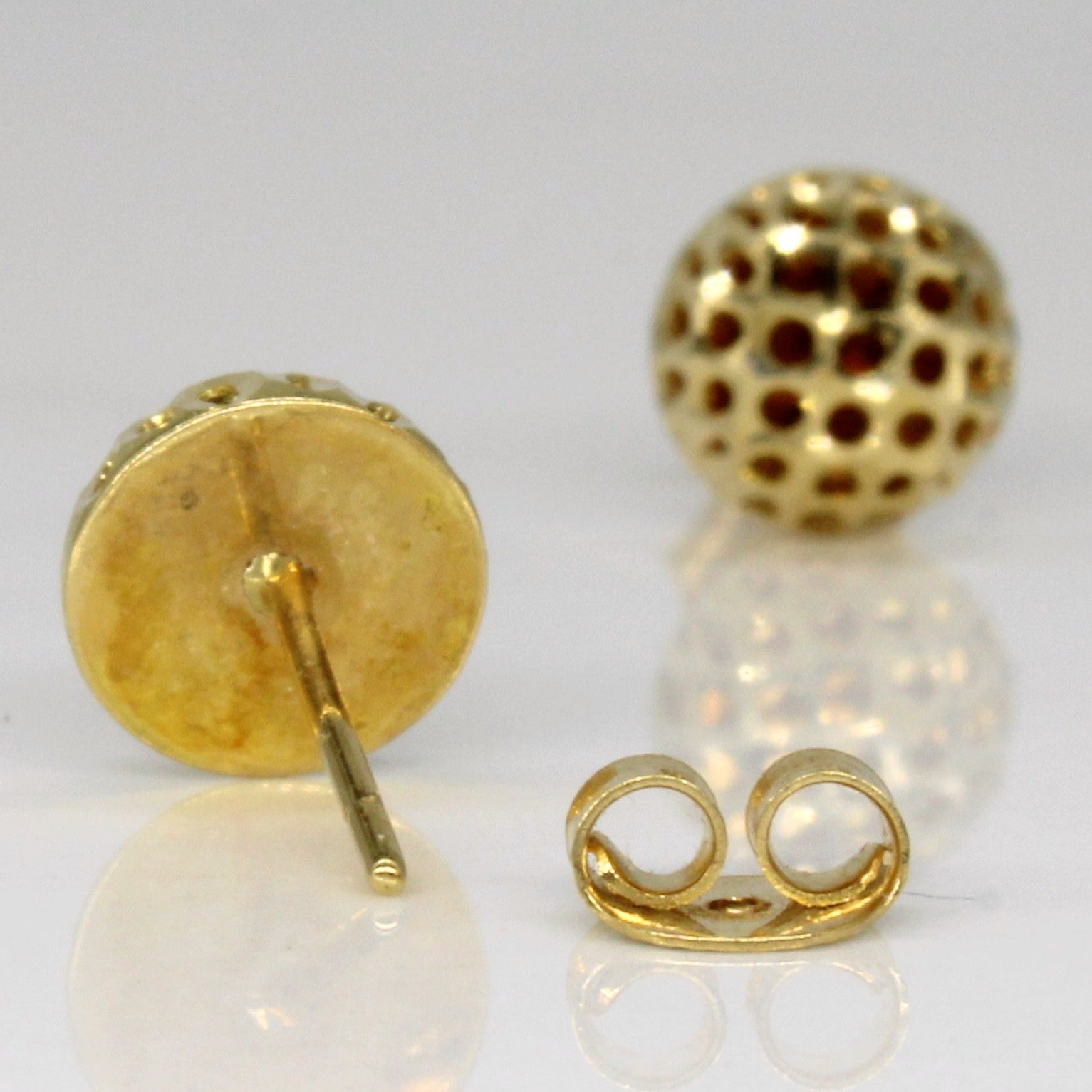 18k Yellow Gold Lattice Stud Earrings