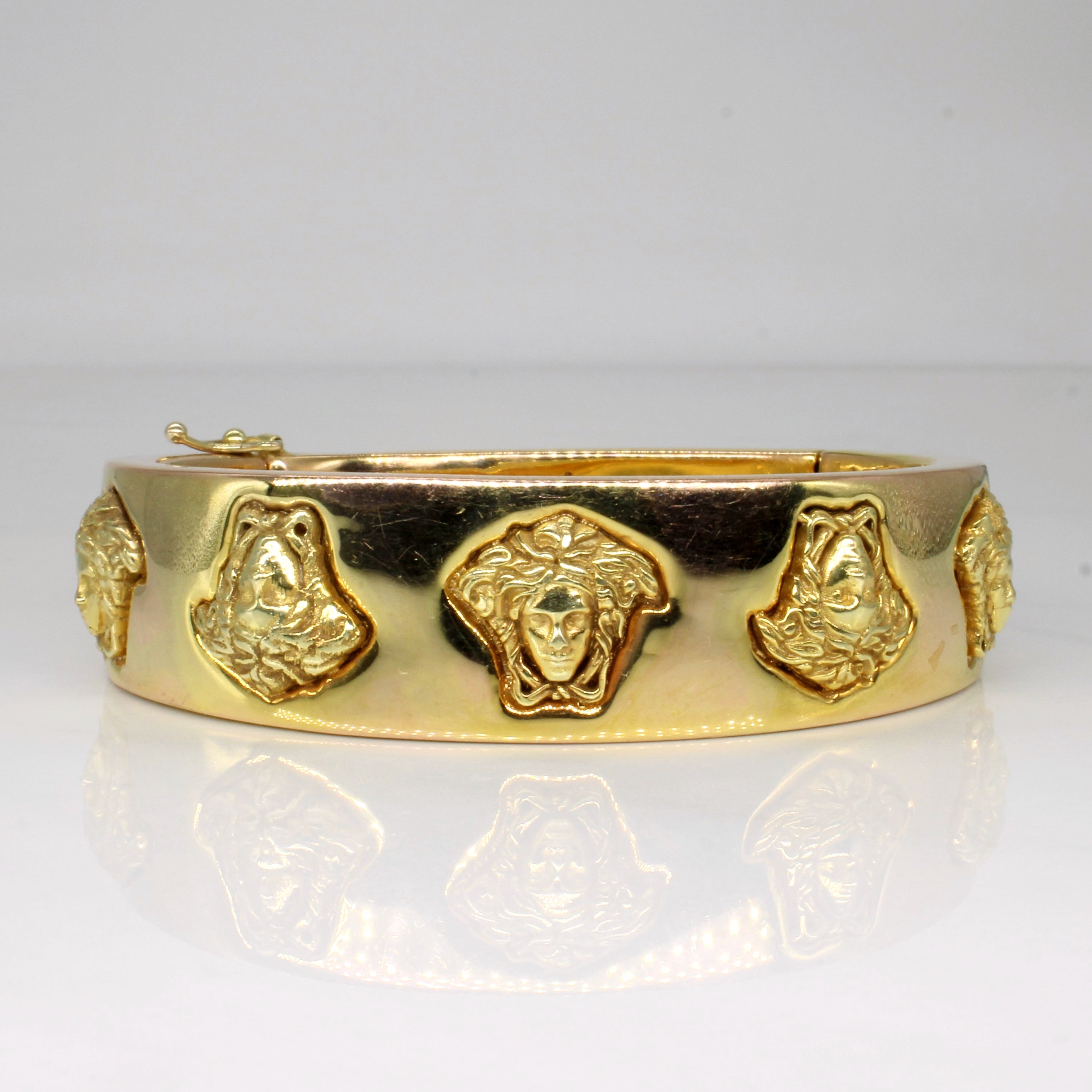 14k Yellow Gold Medusa Head Cuff | 8" |