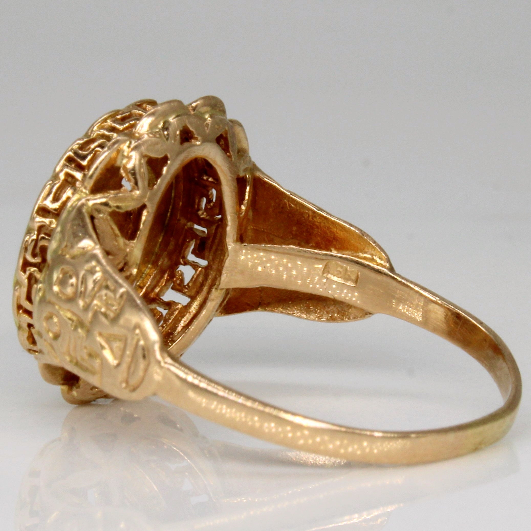 18k Yellow Gold Portrait Ring | SZ 7.5 |