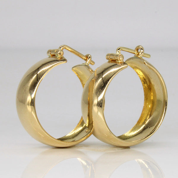 14k Yellow Gold Wide Hoop Earrings